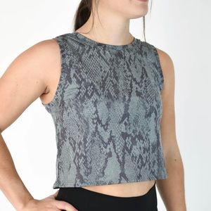 Fleo Dylan Muscle Crop - Moonlit Python NWT Size S